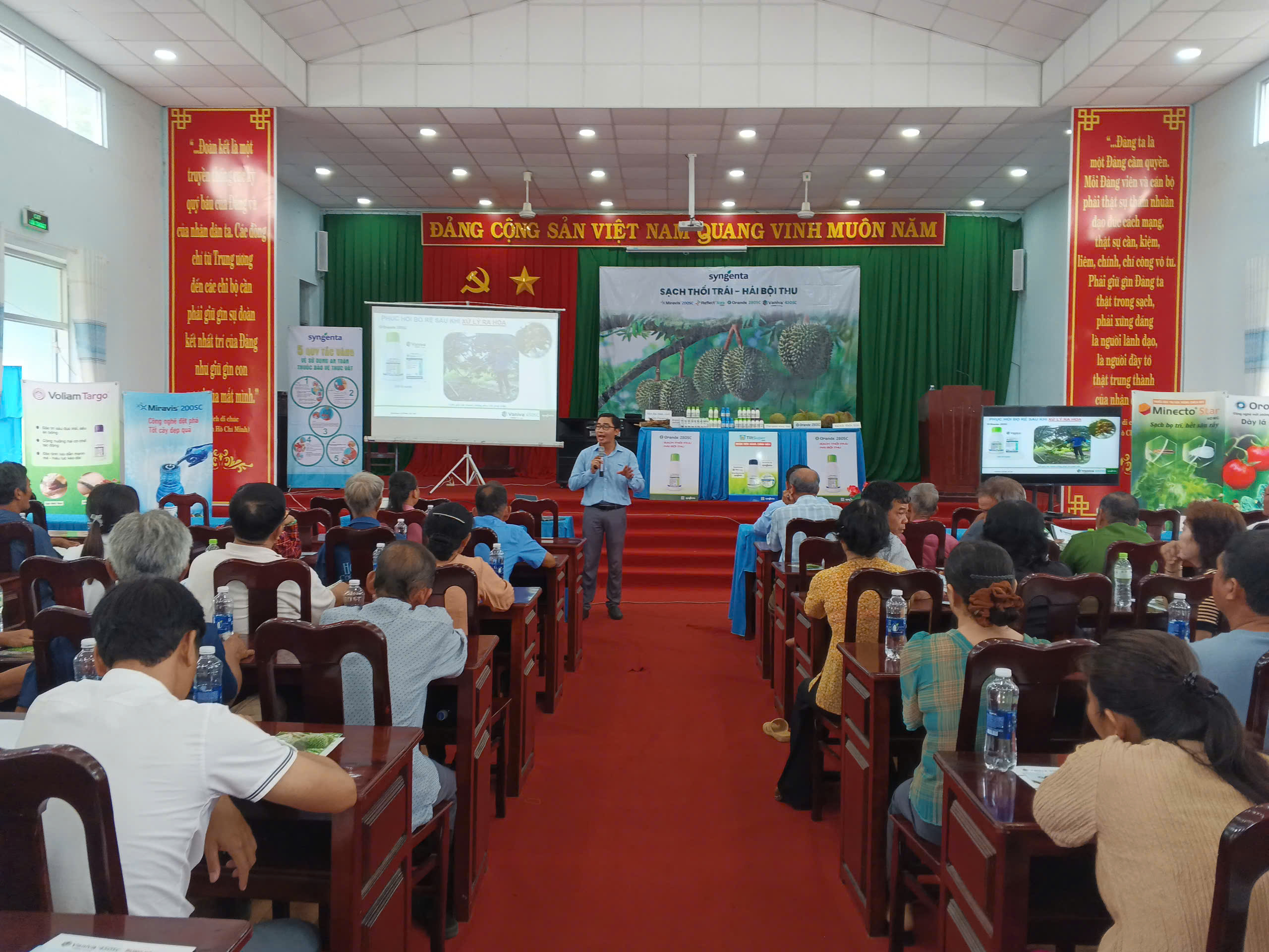HỘI NÔNG DÂN XÃ MỸ TÂN PHỐI HỢP CÔNG TY SYNGENTA TỔ CHỨC HỘI THẢO BỆNH HẠI TRÊN CÂY SẦU RIÊNG